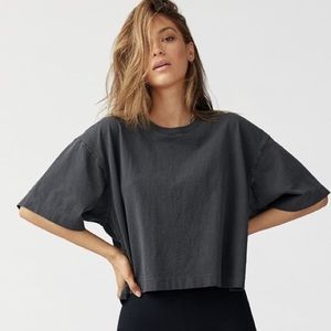 Joah Brown Boxy Crew Cotton Tee Washed